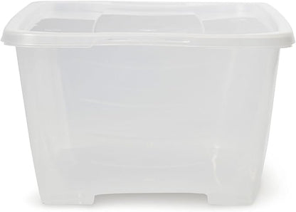 Life Story 6 Quart Small Rectangular Clear Plastic Lidded Storage Shoe Box for Home and Closet Organization, 4 Pack