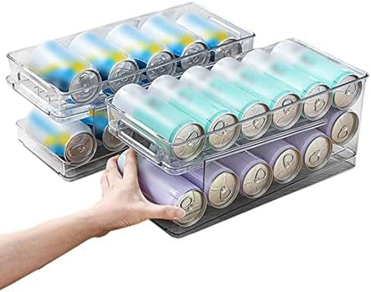 Wheels Can Holder - Car Scroll Can Holder Fridge Organiser System | Double Layer Fridge Cans Organiser | Can Dispenser for Drinks Beer Bubble Soda Storage Space 10 Cans