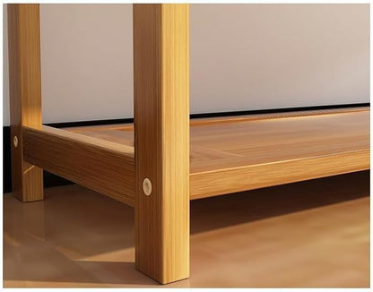 Bamboo Wooden Shoe Rack, Shoe Organizer with Smooth Painted Surface Finishe, Space-Saving Shoe Shelf for Entryway, Living Room, Bedroom (Natural, 6-Tier-27x10x36in)