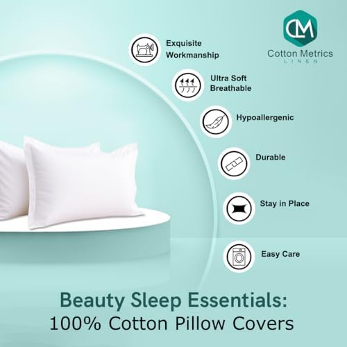 2 Pack Pillow Shams Queen Size 20x30 – 600 Thread Count 100% Organic Cotton White Pillow Covers with 2 Inch Flange, Soft & Smooth Premium Hotel-Quality Pillowcases Set of 2 - Image 2