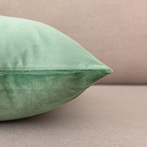 NiNi ALL SageGreen Velvet Throw Pillow Covers 24x24 Pack of 2 Decorative - Image 6