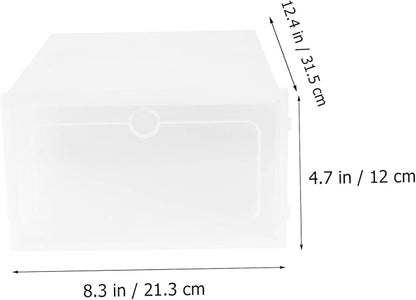 Shoe Containers 12pcs Stackable Shoe Boxes Plastic Lids Clear for Home Office Entryway Storage
