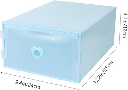 3Pcs Style Transparent Shoe Boxes Dustproof Moisture-resistant PP Plastic Storage Containers with Large Capacity and Slot Design for Socks Cosmetics Organization