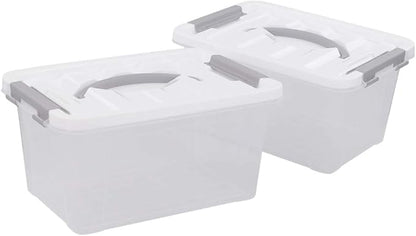 Saedy Clear Plastic Storage Bins/Containers, Multi-purpose Storage Box 6 Quart, Set of 2