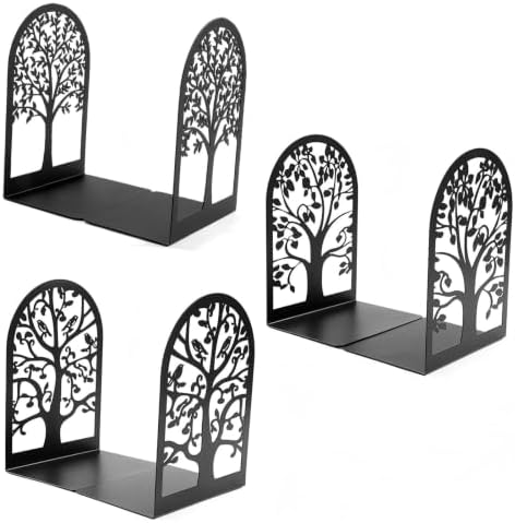 Tree of Life Heavy Duty Black Metal Bookends Office Decor Shelf Organizer by ZhuoXing+jewelry