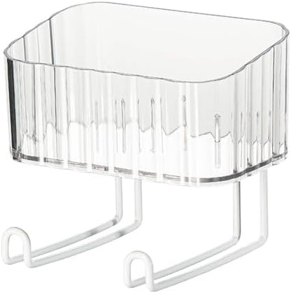 Adhesive Clear Hanging Headband Organizer Wall, Makeup Storage Box with Brackets Rack Caddy for Hair Headband Jewelry Clips Pins Rings