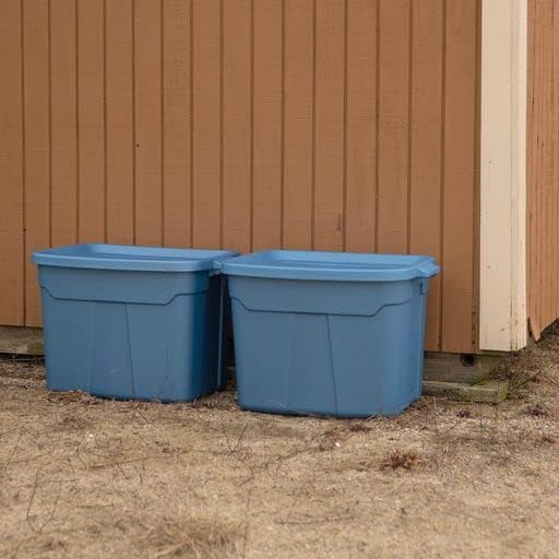 Rugged Tote, 18-Gallon Rugged Storage Container & Standard Snap Lid, (16.6H x 24.2W x 16.2D), Stackable Organization Tote [2 Pack]