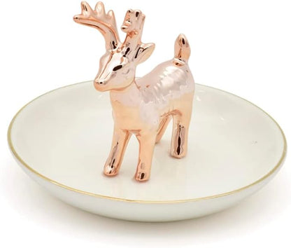Antler Jewelry Tray Ring Dish Holder, Rose Gold Stand With Tray Display Organizer, Jewelry Hanger Rack for Hanging Necklaces, Rings, Earrings, Bracelet Best Gifts.