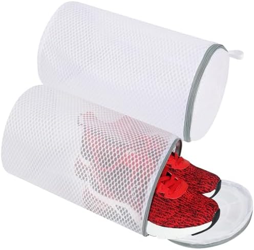 Vivifying Shoe Washing Machine Bag, 2 Pack Honeycomb Mesh Laundry Bag with Zipper for Sneakers, Running Shoes, Sock, Bras, Delicates and Toys by Vivifying