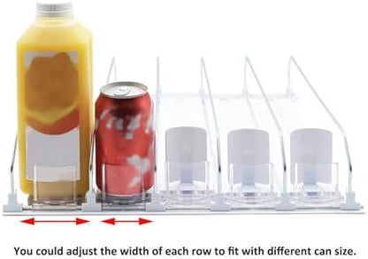 Drink Organizer for Fridge,Adjustable Push Rod Slide Rail Beverage Can Dispenser,Self Pushing Soda Dispenser for Refrigerator, Automatic Drink Dispensers for Beer Drinks 38cm