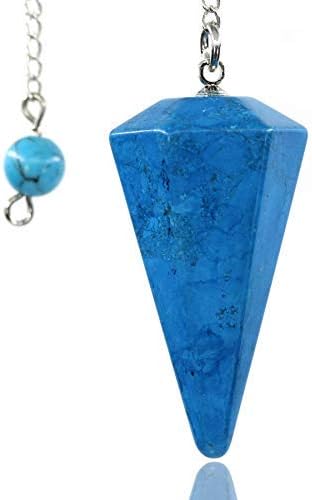 Faceted Mixed gemstone crystal pendulum point reiki chakra pendant bead Chain 6''