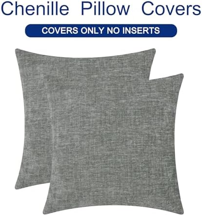 CaliTime Decorative Couch Throw Pillow Covers 22 X 22 Inches Medium Grey - Image 6