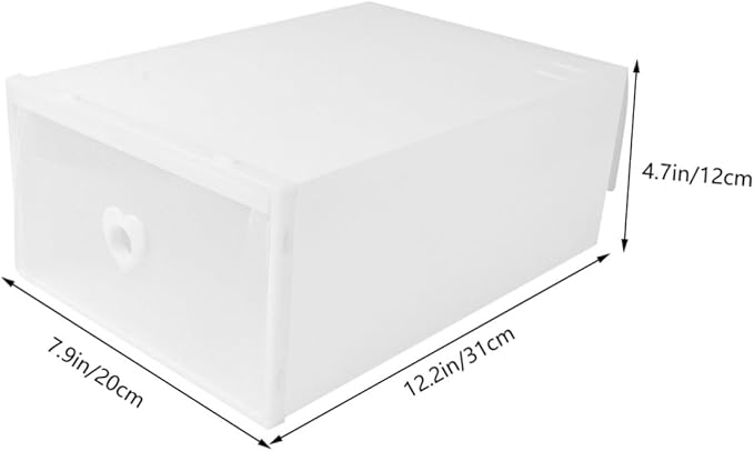 3pcs Drawer-style Shoe Storage Boxes, 31x20x12cm White Pp Plastic Dustproof and Moisture-resistant Organizer for Women’s Loafers and Sneakers