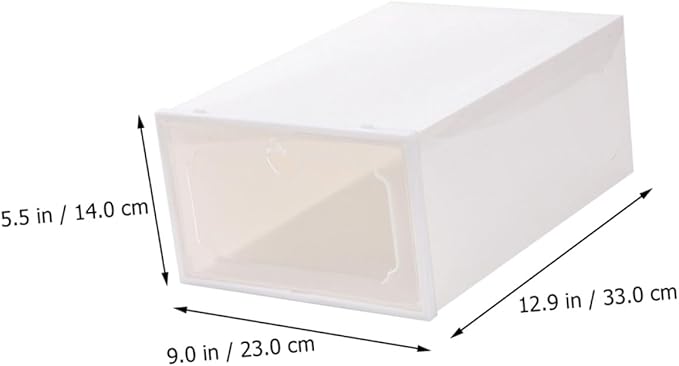 Abaodam Large Capacity Shoe Storage Boxes with Flip-top Lids, Thick Plastic Organizer for Home Closet, 6pcs Pearl White Stackable Shoe Organizers for Sneakers and Boots