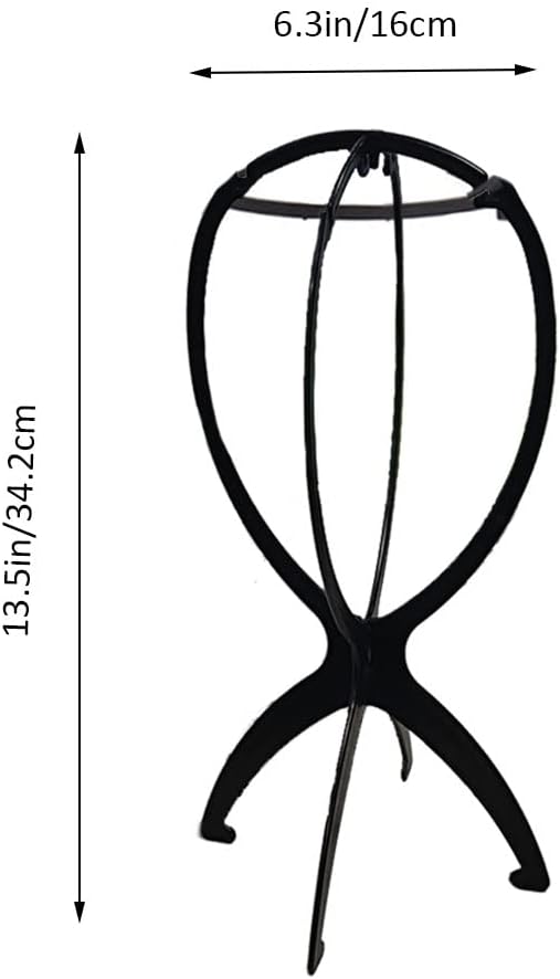 Mydio 3-Piece Plastic Hat Stand - Durable, Stable Cap Rack & Wig Holder (Black)