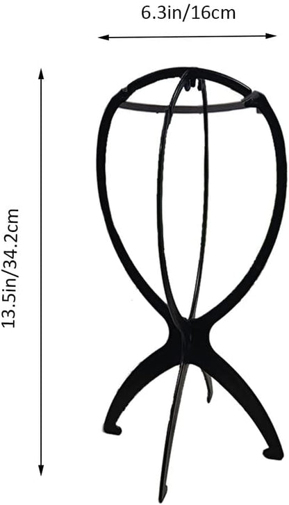 Mydio 3-Piece Plastic Hat Stand - Durable, Stable Cap Rack & Wig Holder (Black)