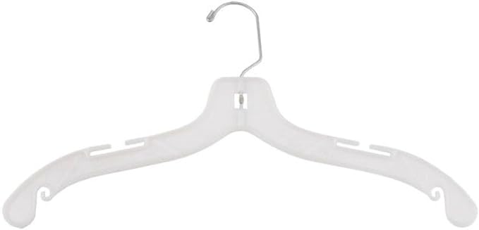 NAHANCO 19" Heavy Weight Plastic Shirt Hangers, White (Pack of 100)