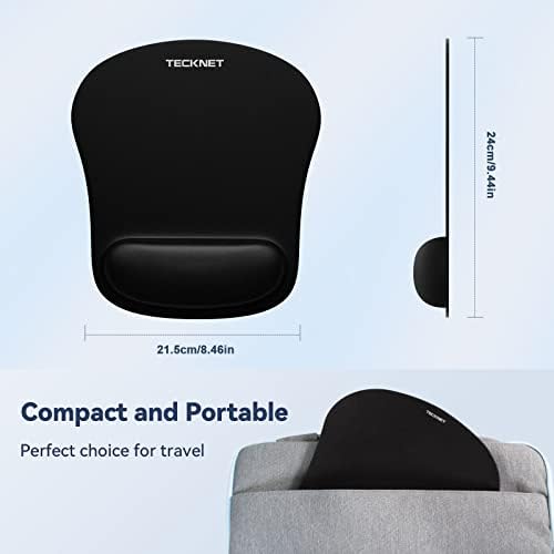 TECKNET 2 Pack Gaming Ergonomic Mouse Pad with Wrist Support Black - Image 6