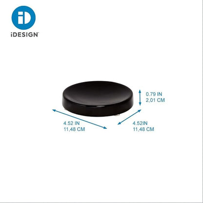 iDesign Ceramic Earth Collection Bar Soap Dish, Matte Black
