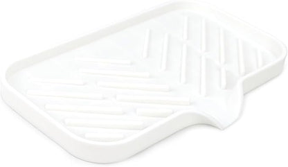 Yasmen Silicone Bathroom Soap Dishes, Sink Sponge Holder for Kitchen, Rubber Soap Dish with Drain, Shower Soap Sponge Tray, Sink or Counter Organizer, for Bar Soap, Bottle, Dish Soap Dispenser-White