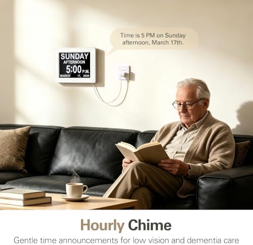 JALL 8" Large Digital Calendar Day Clock for Seniors 2026 - Easy to Read Alzheimer's Dementia Memory Loss Clock for Elderly with IPS Wide Angle，Day & Date, 12 Custom Alarms & Auto-Dimming, Wood - Image 7