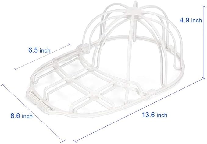 Hat Washer Cage for Washing Machine – Baseball Cap Cleaner Rack for Washer & Dishwasher, Structured Cap Shaper & Protector for Hats – 4 Packs (No Assembly)