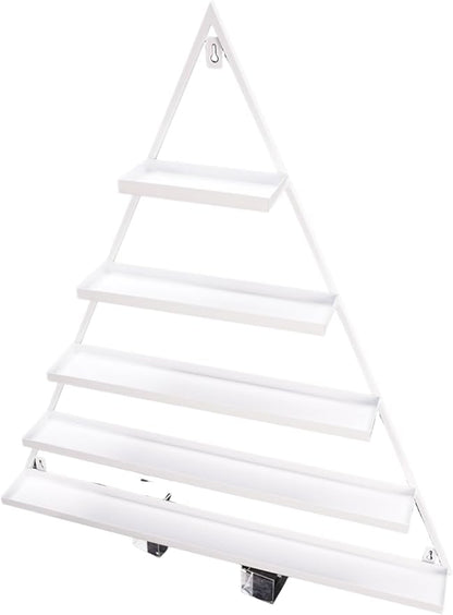 Wall-Mounted Nail Polish Rack, Set of 6 Triangular White Nail Polish Shelf Lipstick Perfume Cosmetic Display Shelf for Home Spa Nail Salon Shop