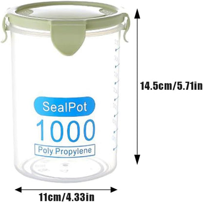 Joyzan Airtight Food Storage Container, Plastic Leak proof Canisters with Lids Kitchen Pantry Organization Cereal Dispenser Flour Sugar Dry Food Spaghetti Pasta Beans Nut Baking Supplies Marker 1000ml