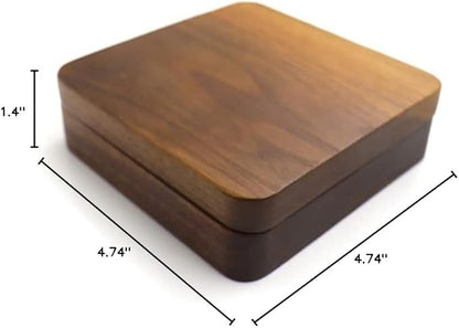 Rustic Wooden Ring Storage Display Box With Mirror Portable 12 Slots Rings Organizer Holder Tray