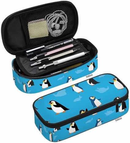 Yekiua Penguin Pencil Holder Antarctic Cute Cartoon Animal Big Capacity Pencil Case Multi-Purpose Makeup Pouch For Office College Adult by Yekiua