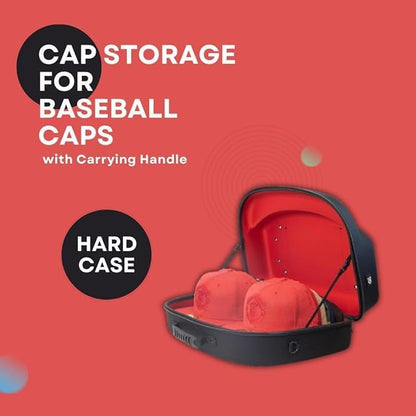 Homiegear Hat Carrier Case with Cleaning Brush, Water Resistant Storage Bag, Crush Proof Design, Shoulder Strap (14 Hat, Black Red)