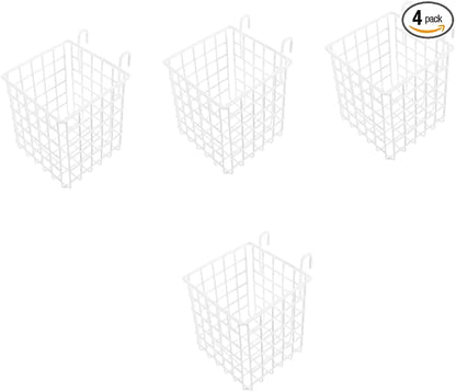 4pcs Over the Door Wire Basket Organizer Sturdy Iron Hanging Storage Basket for Kitchen Pantry Craft Space Saving with Capacity and Resistant Finish