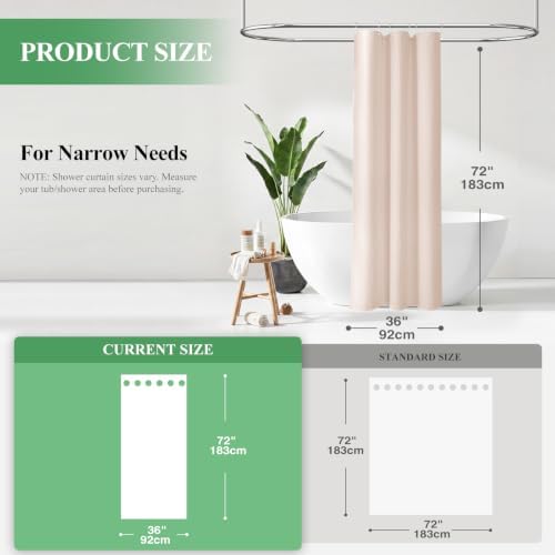 Dynamene Stall Waffle Shower Curtain 256 GSM Heavy Fabric 36x72 Blush Pink - Image 2