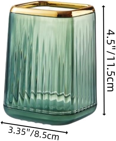 2 Pcs Makeup Brush Holder Green Acrylic Makeup Brushes Organizer Pen Pencil Holder Cosmetic Brush Holder for Vanity Bathroom Decor Valentines Day Gift