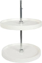Knape & Vogt Plastic Lazy Susan Organizer, 2-Tier Lazy Susan for Cabinet, Full-Round 20-Inch Polymer Spice Turntable, White