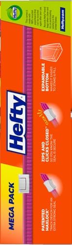 Hefty Slider Kitchen Storage Bags, Gallon Size, 66 Count (Pack of 4)