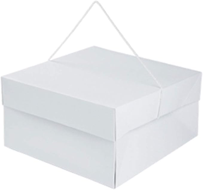 Hat Boxes with Handles - White - 14" x 14" x 7" - Case of 25 - Sturdy White Cardboard Hat Box with Handles - Premium Cardboard Hat Boxes with Lids for Secure Storage - Elegant Hat Box Solution