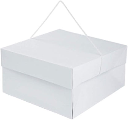 Hat Boxes with Handles - White - 14" x 14" x 7" - Case of 25 - Sturdy White Cardboard Hat Box with Handles - Premium Cardboard Hat Boxes with Lids for Secure Storage - Elegant Hat Box Solution