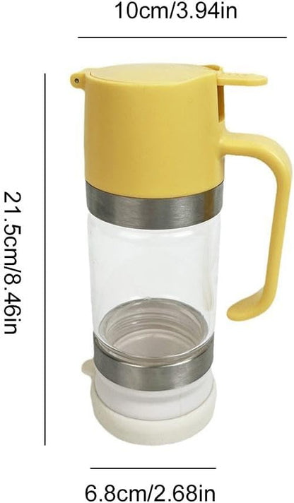 Honey Dispenser No Drip with Base, 2026 New Glass Honey Dispenser, Maple Syrup Dispensers, Syrup and Jam, Honeys Container with Handle, Mess-Free Honeys Jar Container for Quantitative Extraction