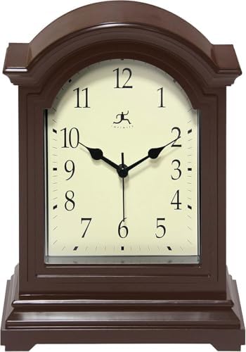 Infinity Instruments Brown Antique Grandfather Tabletop Clock 9 x 6 Mantle by InfinityInstruments
