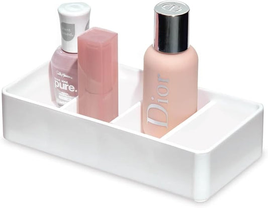 iDesign The Sarah Tanno Collection 4 Slot Silicone Cosmetic Drawer Organizer, White