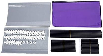 9 Tier, Space Saving Portable Shoe Rack Storage Organizer, 10 Tiers 9 Lattices Non-Woven Waterproof Fabric Cover (Purple, 10 Tiers 9 Lattices)