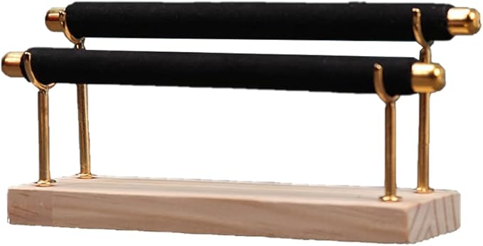 Magik 1-2 Ring Display Holder Detachable Tier Rack Jewelry Storage Organizer Tower (2 Layers, Black)