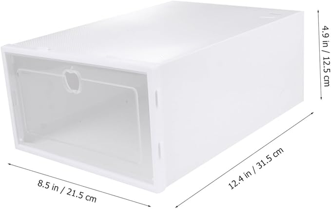 Healifty 6-Piece Thick Shoe Storage Boxes Drawer-Type Organizer for High Heels Sneakers and Boots Plastic Stackable Shoe Case for Closet and Entryway