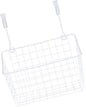Wakauto Cabinet Storage Basket Hanging Organizer Rack Over Door Rust White Storage Holder with Ventilated Design for Kitchen Bathroom Office Easy Install Needed