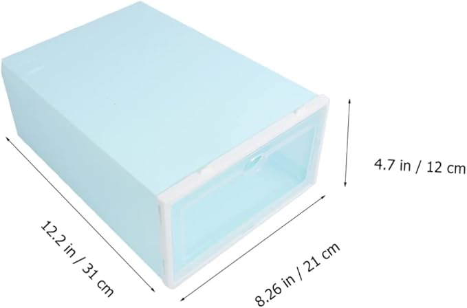 6pcs Stackable Shoes Storage Bins Shoe Boxes Lids Endurable Containers