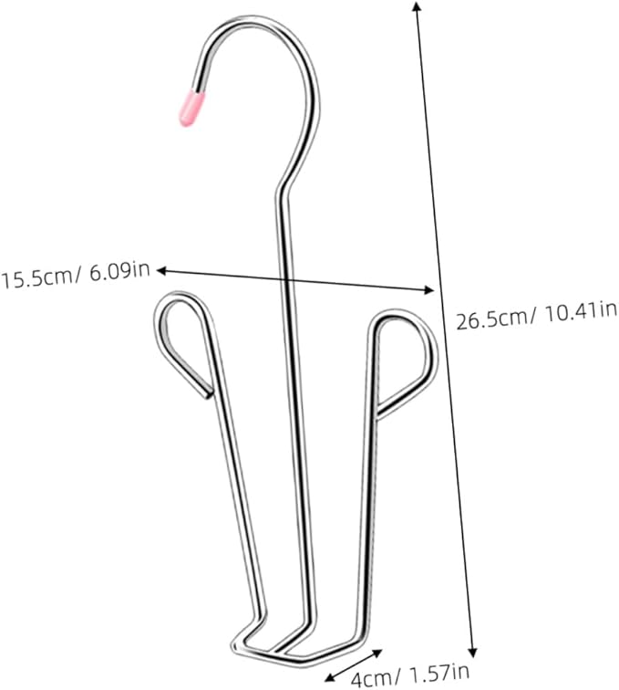 Cabilock Stainless Steel Hanging Shoe Organizer Rack U-Shaped Multi-Function Slippers Drying Hanger for Balcony and Closet, 5pcs with Plastic Caps Random Color Random Color