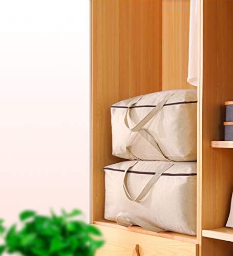 AMJ 5 Pack Oversized Storage Bag for Moving, Packing Supplies, Organizer Tote, Natural Cotton Canvas Zippered Sweater Bag, Reusable and Sustainable (Beige, 5 Pack) - Image 2
