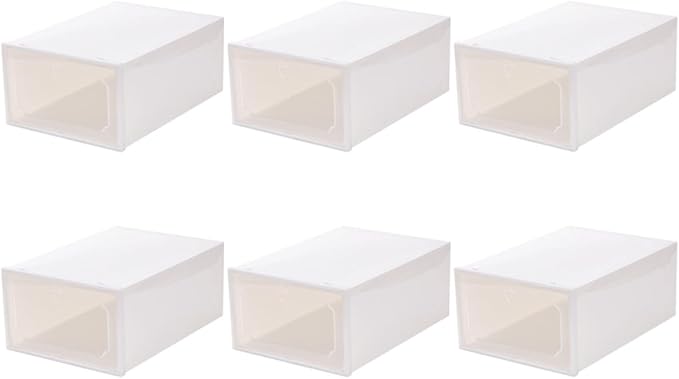 Alipis 6pcs Women Pattern Shoes Case Large Capacity Storage Shoe Box Plastic Organizer