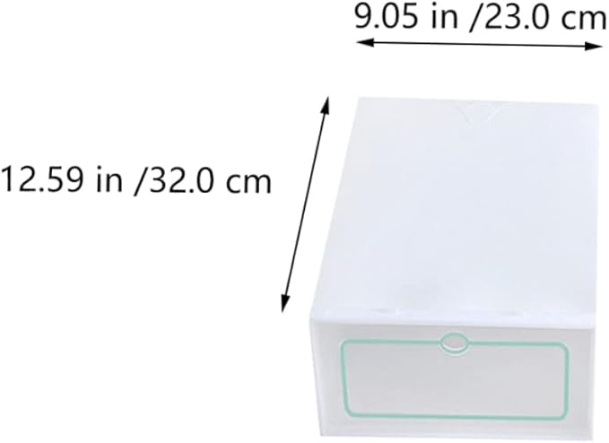 Outanaya 12pcs Thickened Transparent Stackable Plastic Shoe Storage Boxes White Shoe Organizer for Closet Entryway under Bed Use